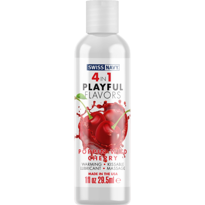 Массажный гель для тела SWISS NAVY 4 in 1 playful flavors, Poppin Wild Cherry 29,5 мл